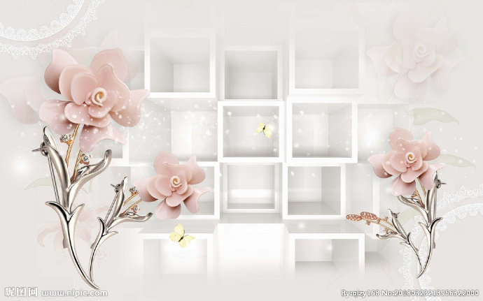 G梦幻花朵方块立