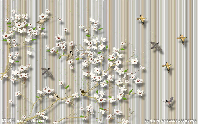 G花鸟背景墙背景