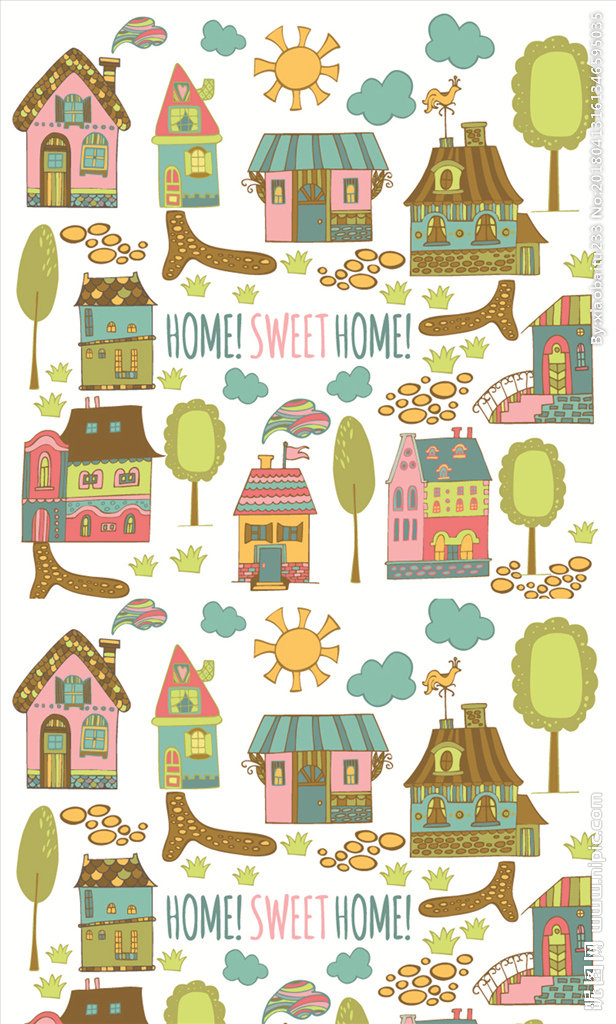 G房子树木背景墙