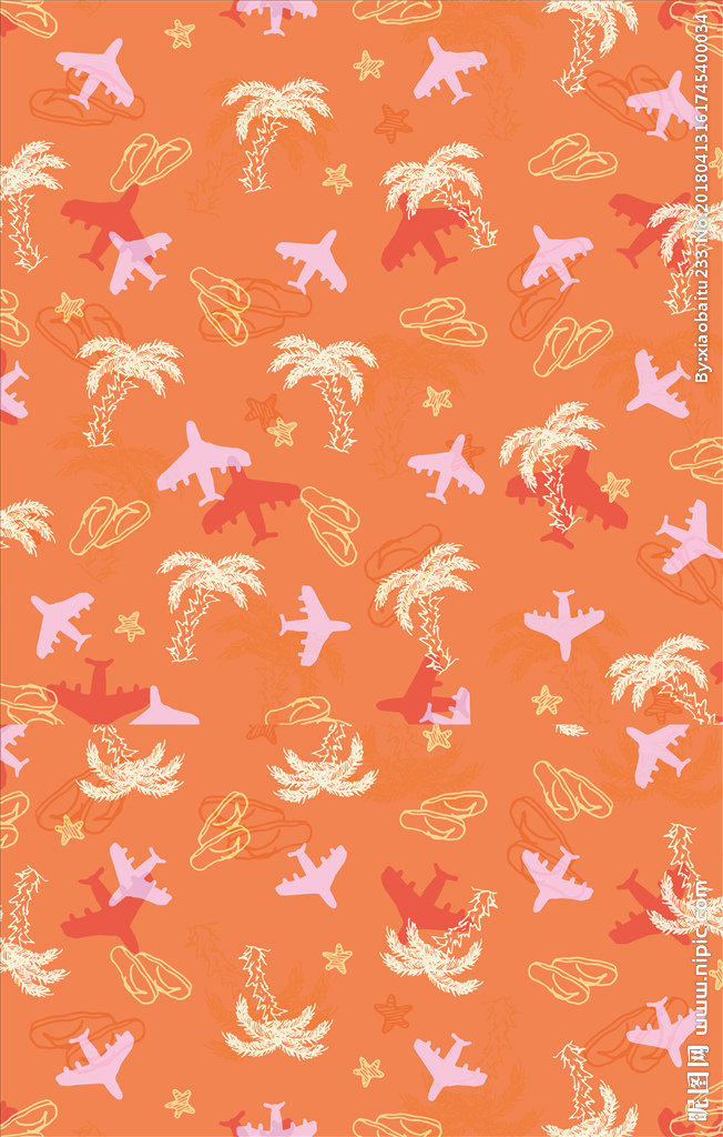 G飞机椰树背景墙