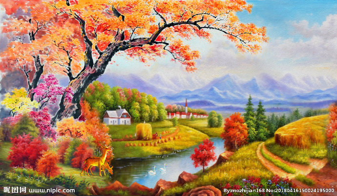 G油画背景墙油画