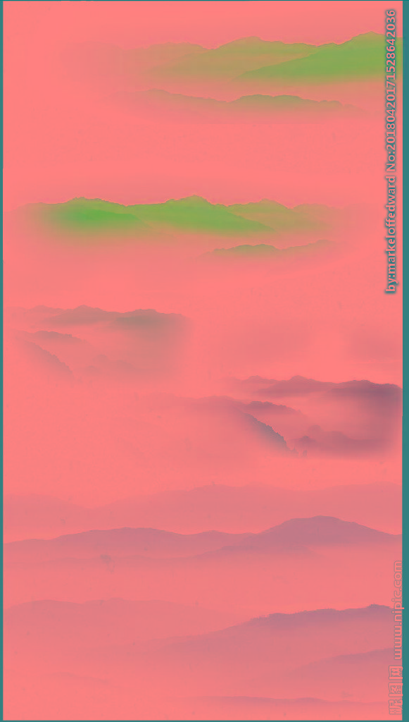 G水墨山背景墙背