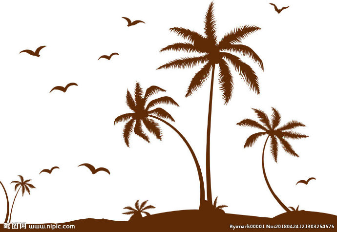 G椰子树背景墙椰