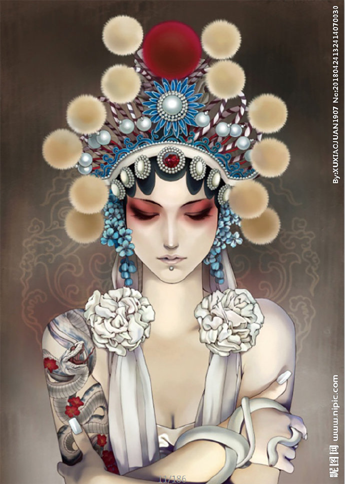 国潮京剧人物戏子