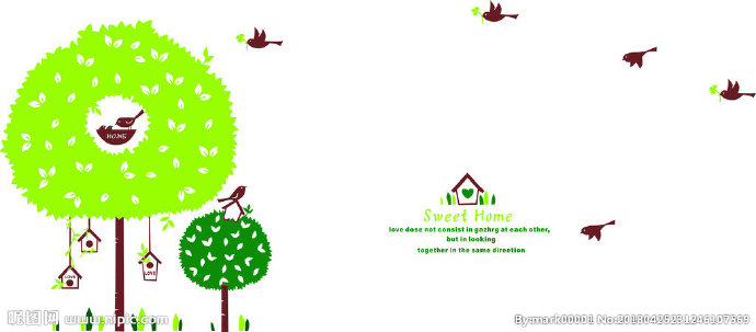 G大小树背景墙大