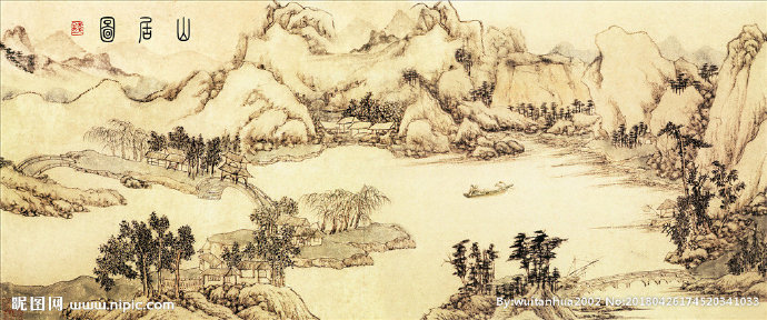 G大型复古山水画