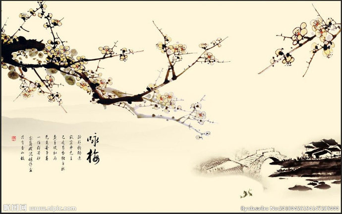 G国画梅花咏梅山