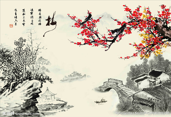 G水墨山水背景墙