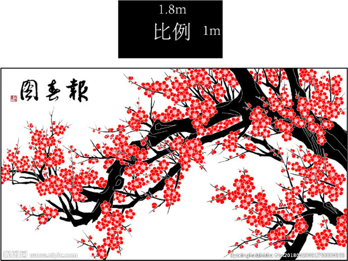 G梅花背景墙梅花