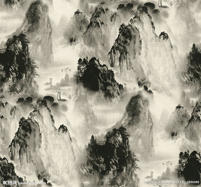 G水墨山水画背景