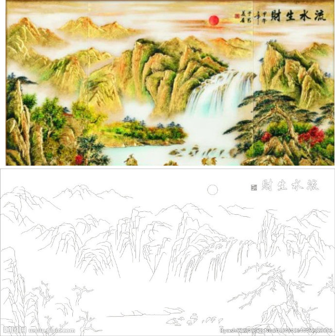 G流水生财背景墙