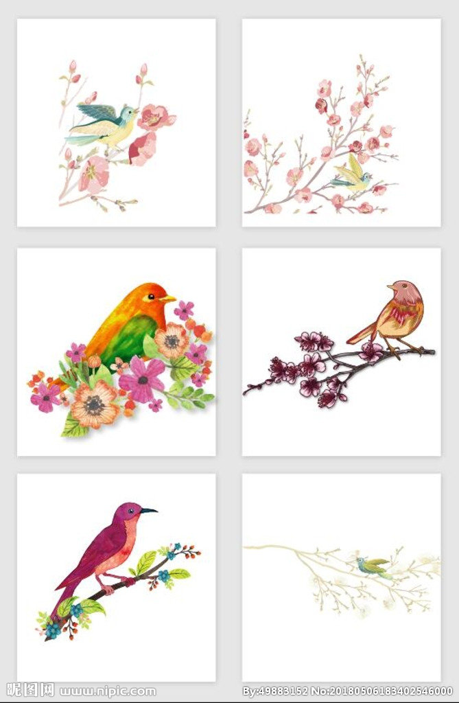 G树枝鸟背景墙树