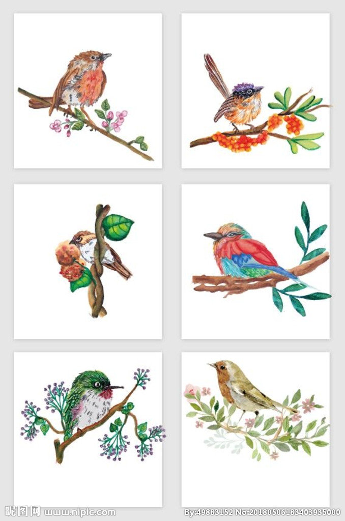 G树枝鸟背景墙树