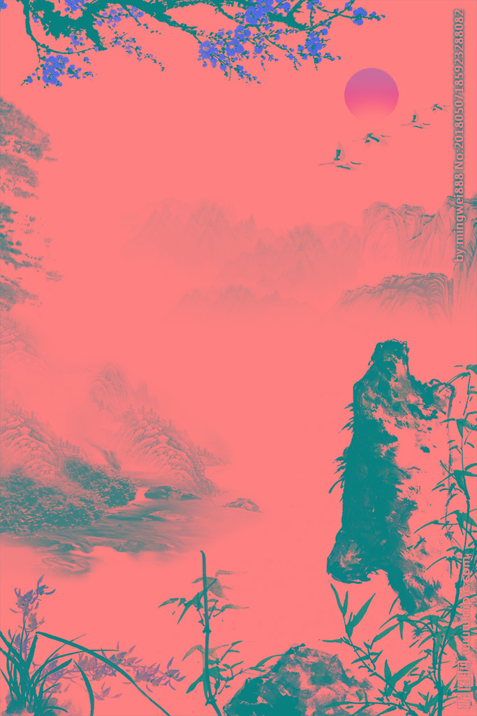 G水墨画背景背景