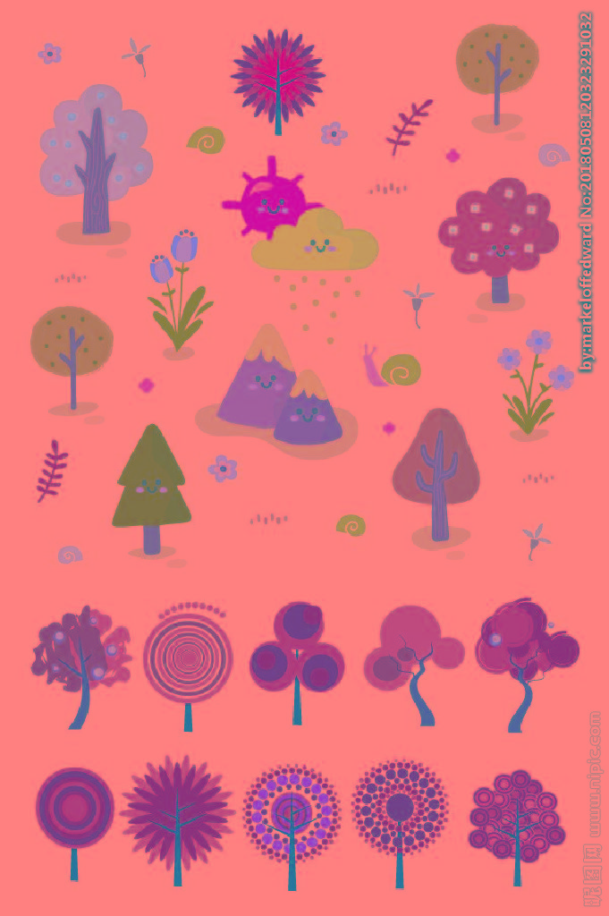 G树木素材背景墙