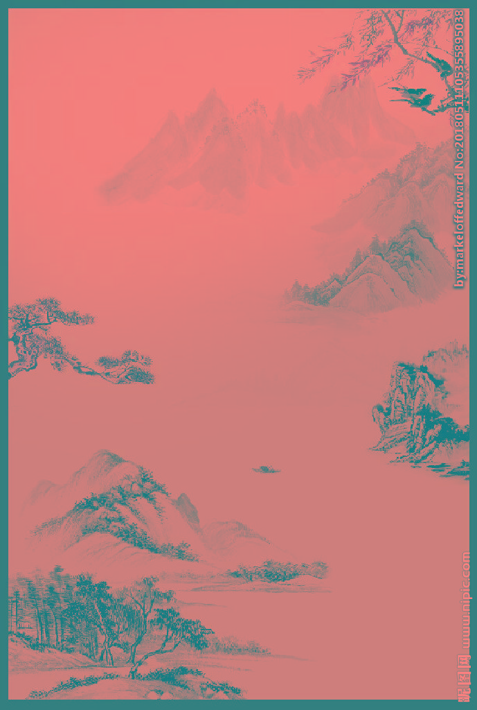 G水墨背景背景墙