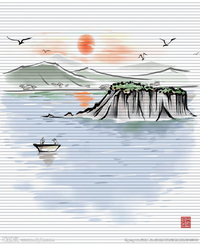 G水墨江南背景墙