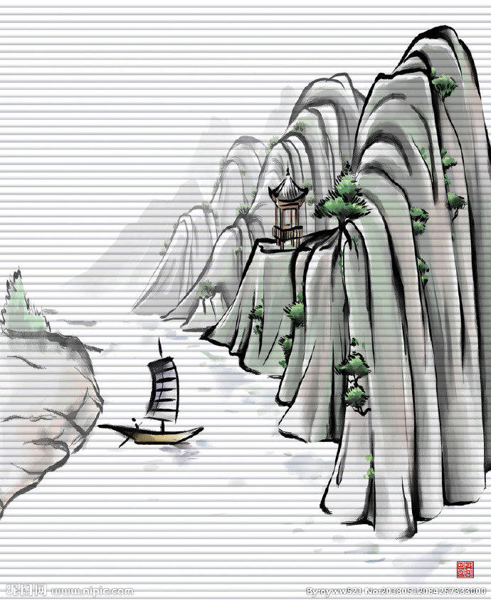 G水墨江南背景墙