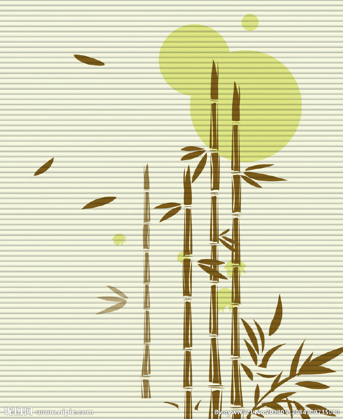 G水墨画 竹子背