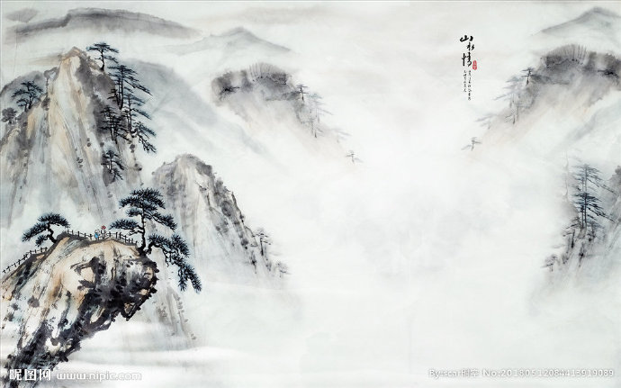 G山水情背景墙背