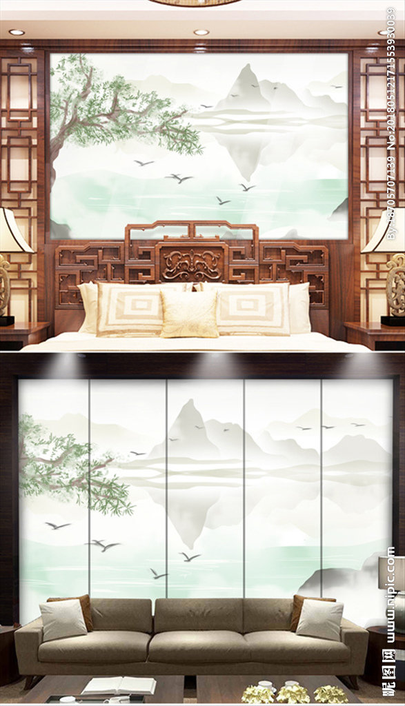 G水墨山水背景墙