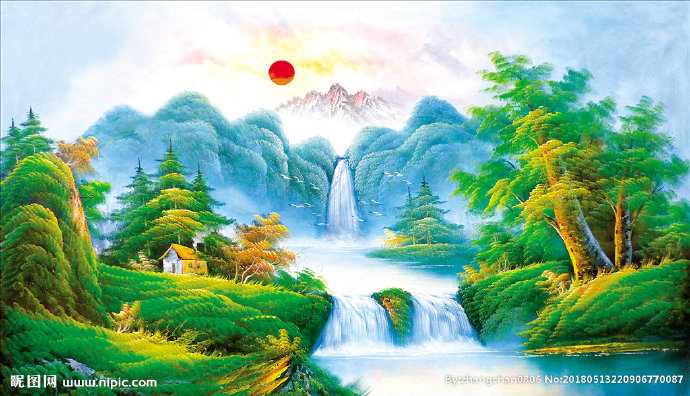 G风景油画背景墙