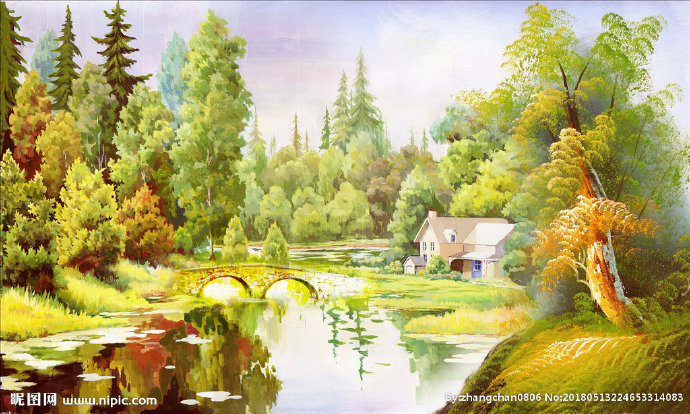 G风景油画背景墙