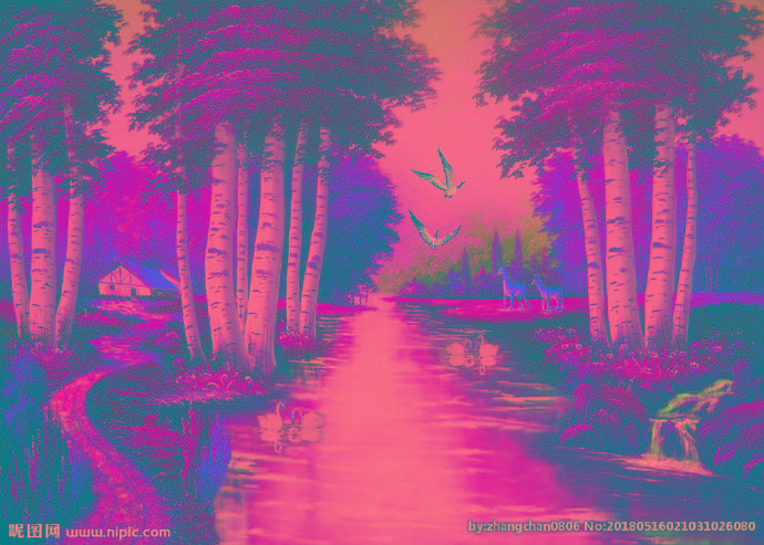 G风景油画背景墙