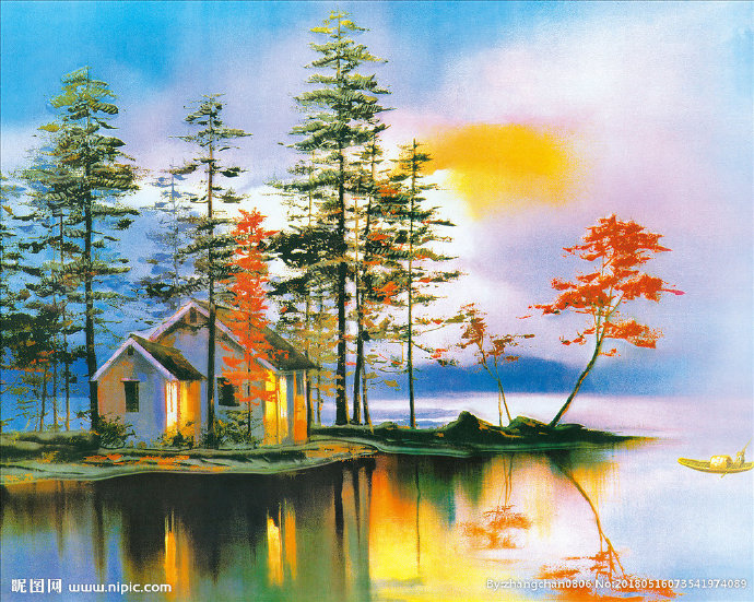 G风景油画背景墙