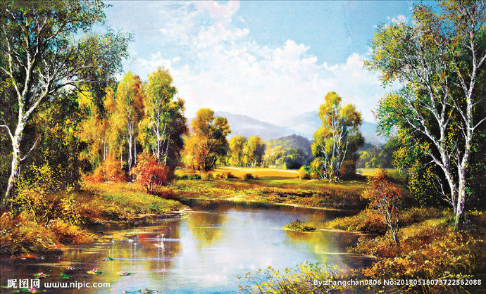 G油画 风景背景