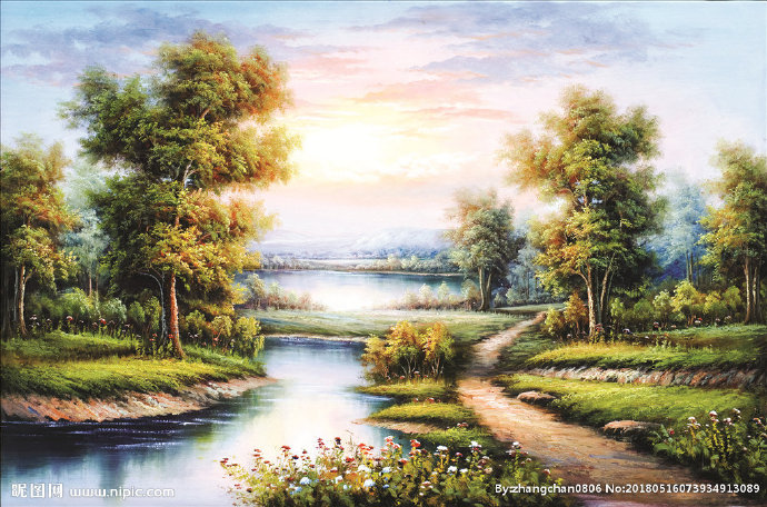 G风景油画背景墙