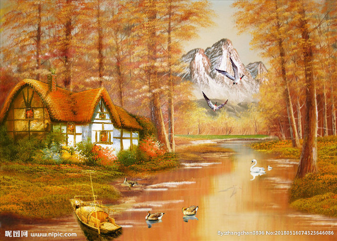 G油画 风景背景