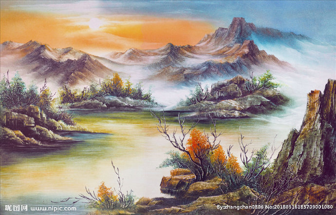 G油画 风景背景