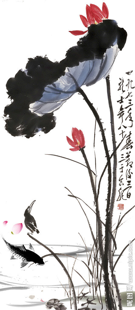 G荷花背景墙莲花