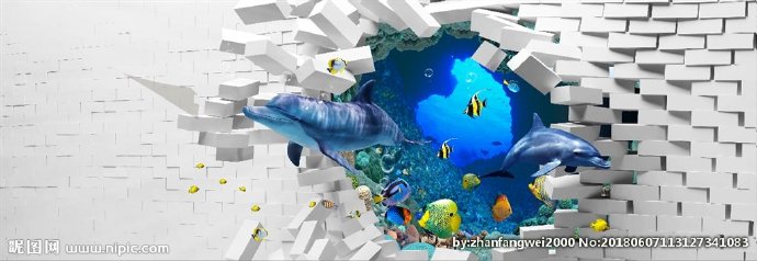G3D海豚背景墙