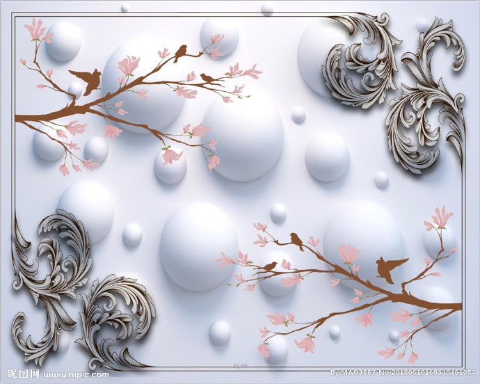 G欧式花纹 花鸟