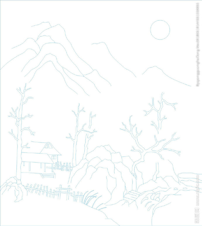 G国画山水  房