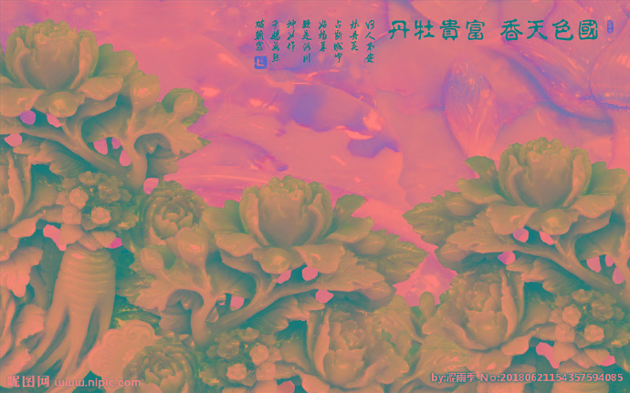 G富贵牡丹背景墙