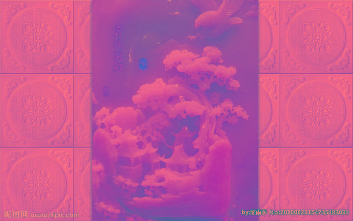 G玉雕背景背景墙