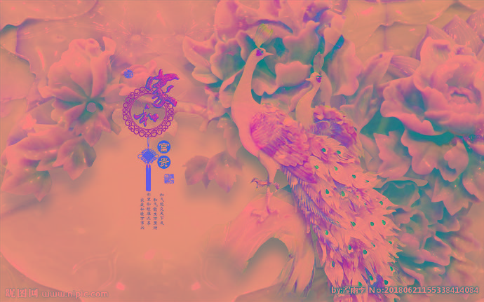 G玉雕背景墙玉雕