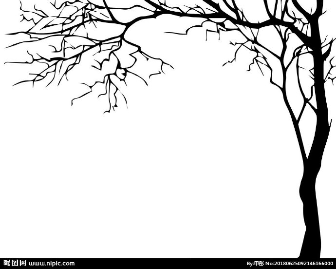 G树剪影背景墙树