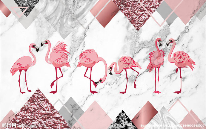 G火烈鸟石纹背景