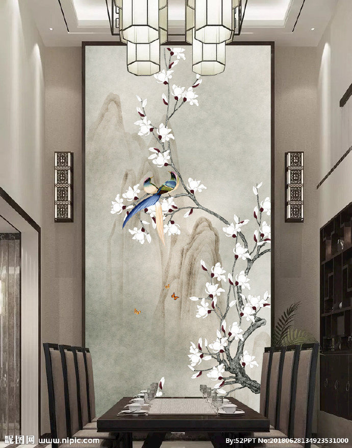 G新中式工笔花鸟