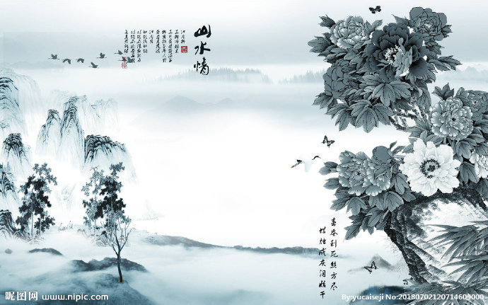 G山水背景墙背景
