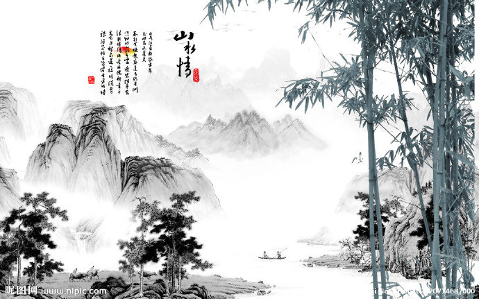 G山水背景墙背景