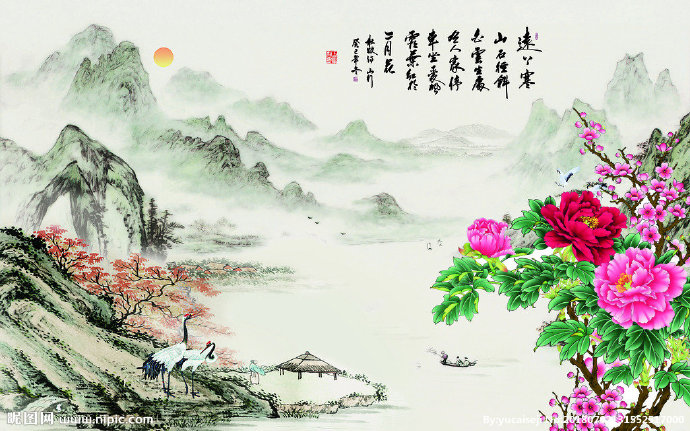 G山水背景墙背景