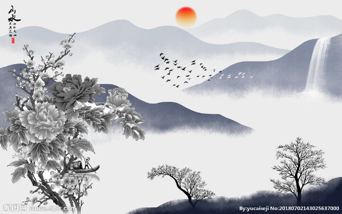 G中国风山水背景