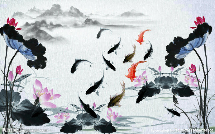 G水墨画电视背景