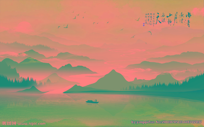 G意境山水背景墙