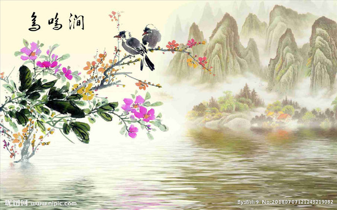 G山水花鸟背景墙